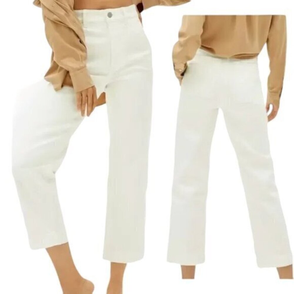 Women's Everlane White Cropped Straight Short Jeans Size 4 EUC #7580